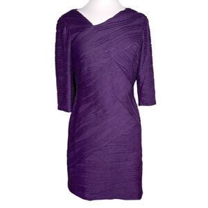 Donna morgan Asymmetrical Neckline Directional Pintuck Stitched Bodycon Dress